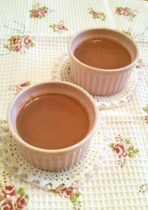 A picture of Simple & Smooth Chocolate Custard Pudding in the Microwave.
