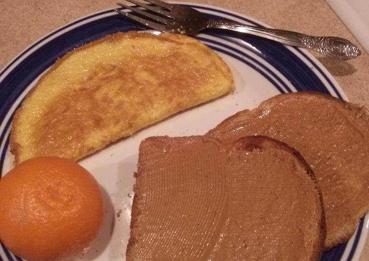 Ham and Cheese Omelet with Toast and Fruit