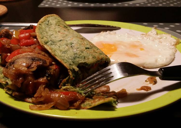 How to Prepare Quick Spinach pancakes stuffed with veggies