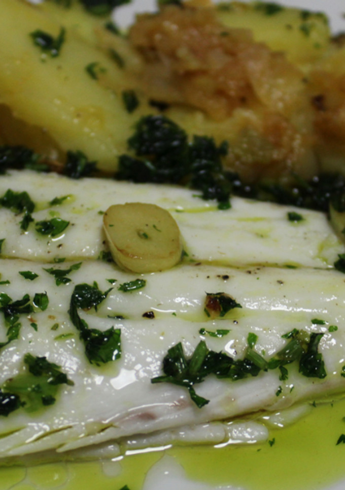 Una foto de Merluza al horno estilo Berasategui