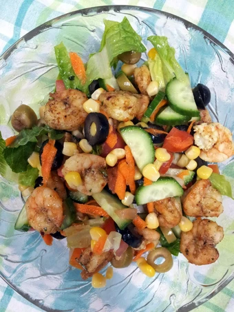 Easy Steps to Prepare Pam&#39;s Salad with shrimp… the Can Spoil the Tongue Perfect