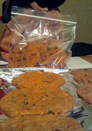 A picture of Chocolate Chip Heath Cookies.