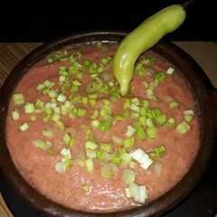 Una foto de Crema de tomates fría y picante