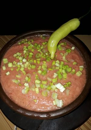 Una foto de Crema de tomates fría y picante