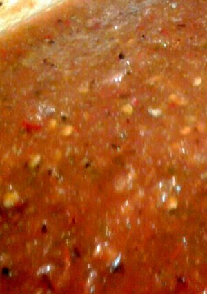 A picture of Deliciously spicy salsa.