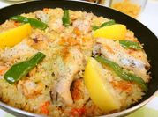 A picture of chicken paella recipe