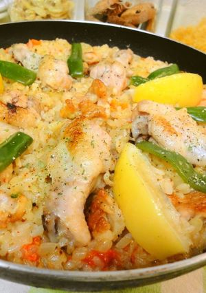 A picture of Outdoor Cooking Recipe - Chicken Drumettes Paella.