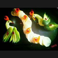 A picture of Cucumber peacocks salad.