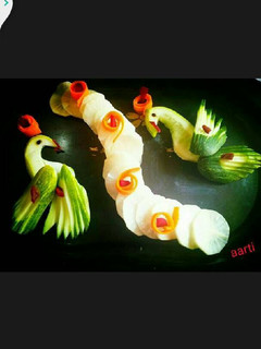 A picture of Cucumber peacocks salad.