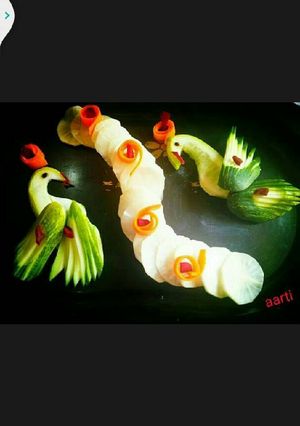 A picture of Cucumber peacocks salad.