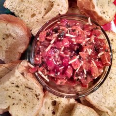 A picture of "Almost Homemade" Pepperoni & Parmesan Bruscetta with Garlic Butter Bread.