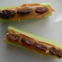 A picture of Ants on a log - gluten free.