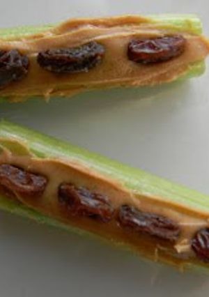 A picture of Ants on a log - gluten free.