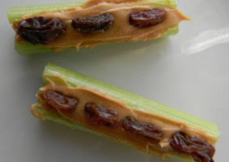 Simple Way to Make Any-night-of-the-week Ants on a log - gluten free