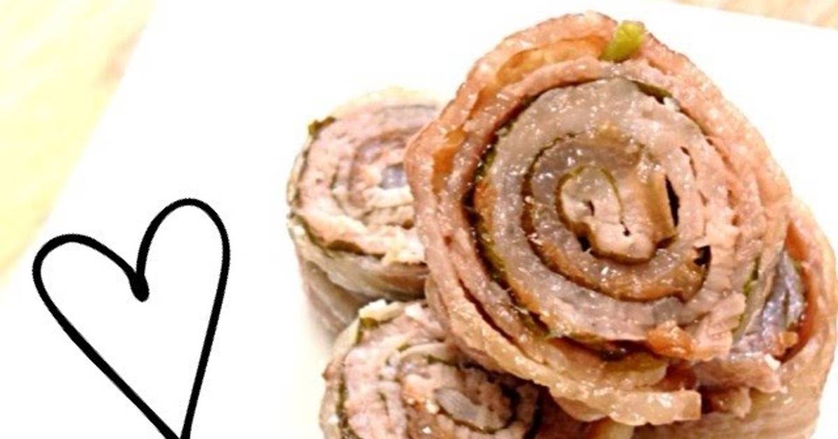 Easy Pork Belly Wraps with Umeboshi and Shiso Leaves in the Microwave