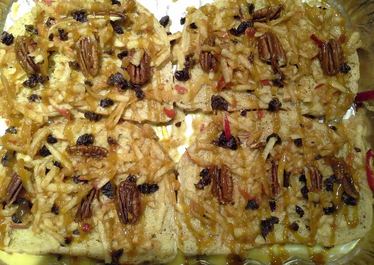 Apple, raisin, pecan, caramel baked french toast Apple, raisin, pecan, caramel baked french toast