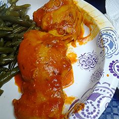 A picture of Stewed barbecued chicken.