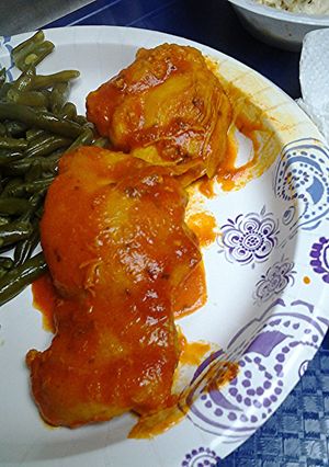 A picture of Stewed barbecued chicken.