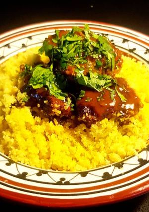 Una foto de Rabo de Buey en Cabernet y 'cous cous' low carb
