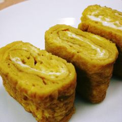 A picture of For Lunch Boxes! Tamagoyaki (Japanese Omelette) with Oyster Sauce and Mayonnaise.