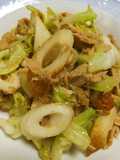 Cabbage, Tuna, and Chikuwa Fish Paste Sticks Stir-fry