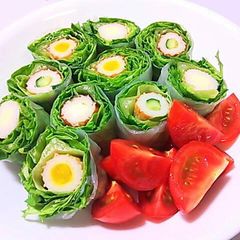 A picture of Fresh Spring Rolls with Cheese & Cucumber Chikuwa.