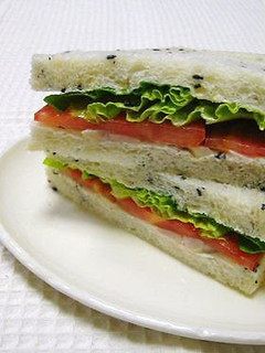A picture of Chicken Ham and Cream Cheese Sandwich.