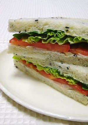A picture of Chicken Ham and Cream Cheese Sandwich.