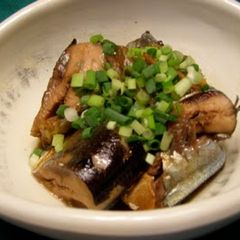 A picture of Pacific Saury Simmered with Ponzu Sauce.