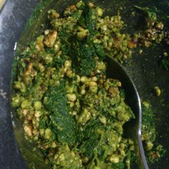 A picture of Beautiful basil pesto.