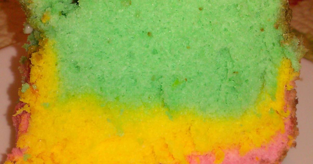 Rainbow Angel Food Cake Recipe by Pam (Pammie) Livetoride ♥ Cookpad