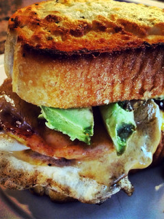 A picture of Garlic Toast Breakfast Sandwich.