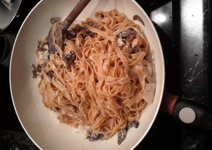 Hot Pasta with Black Mushrooms