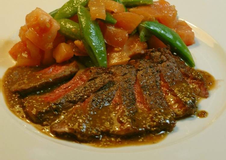 Tasy Beef Steak with Mustard Sauce Salad