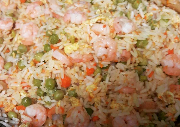 Steps to Make Homemade Asian inspired rice with shrimp