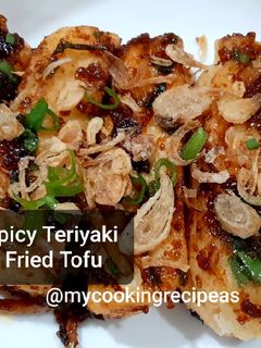 Foto resep Spicy Teriyaki Fried Tofu | Tahu Goreng Teriyaki Pedas