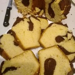 A picture of Buttercake with vanilla & chocolate.