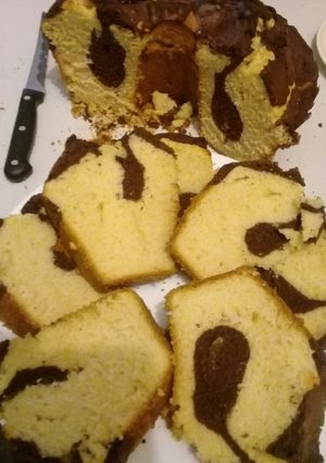 A picture of Buttercake with vanilla & chocolate.