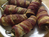 Jalapenos wrapped in bacon