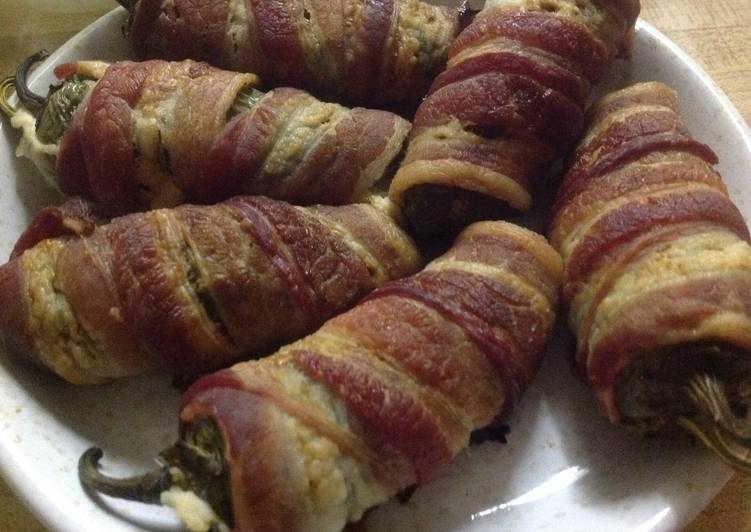 Simple Way to Prepare Homemade Jalapenos wrapped in bacon