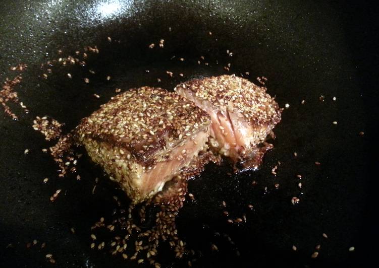 Easiest Way to Prepare Super Quick Homemade Sesame oregano salmon