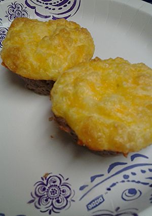 A picture of Meaty cheesy cupcakes.