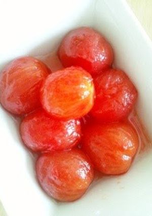 A picture of Honey & Lemon Marinated Cherry Tomatoes.