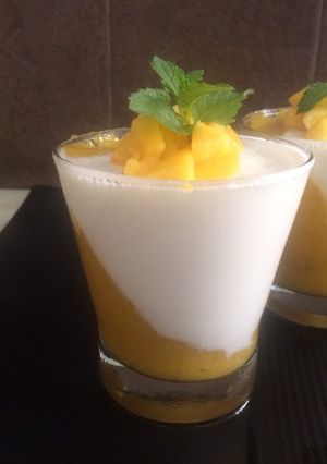 A picture of Mango Panna Cotta.