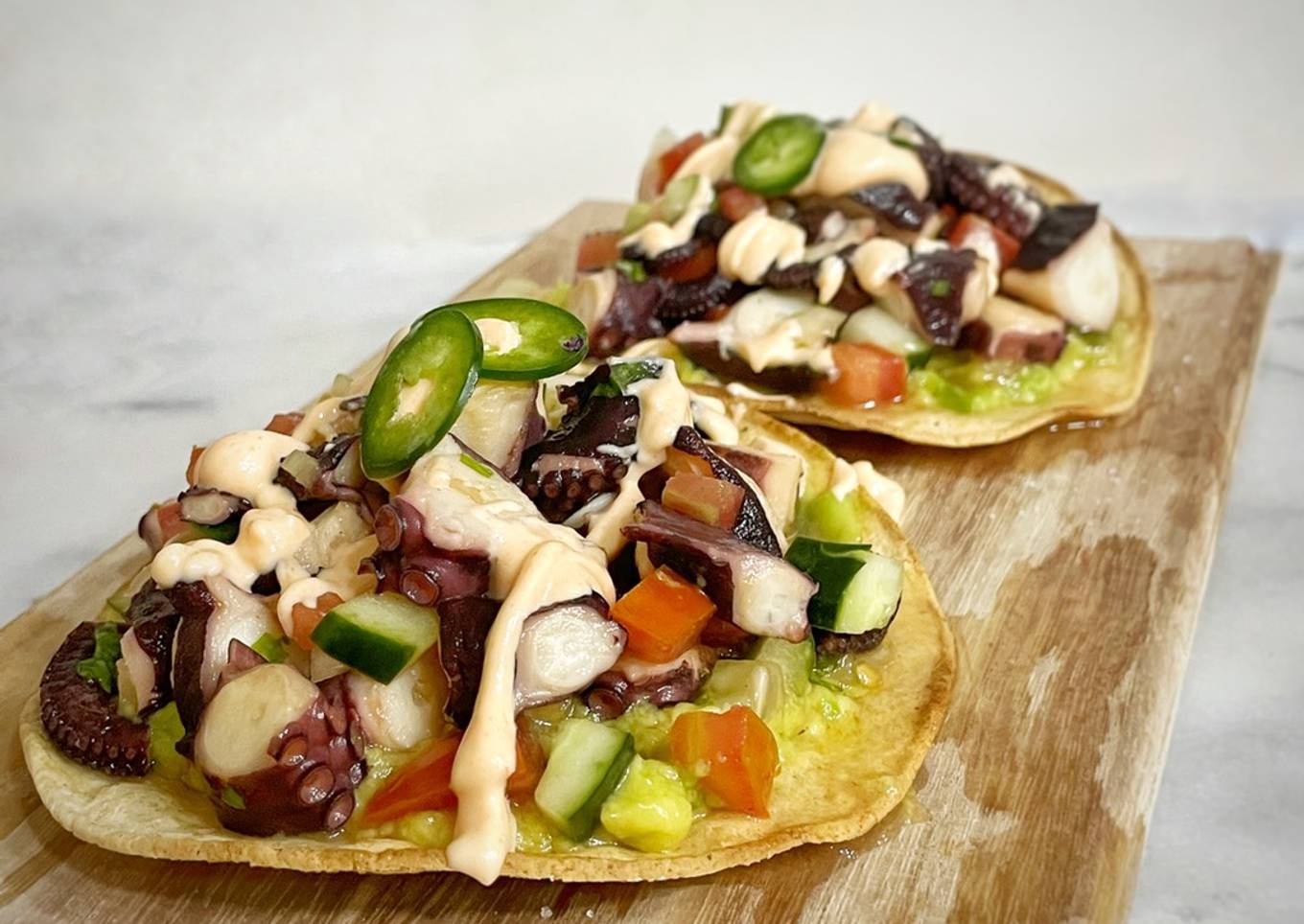 Tostadas de ceviche de pulpo