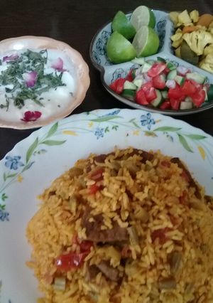 عکسی از دستور لوبیا پلو 🌹🌹🌹