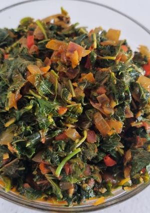 A picture of Bonongwe bhaji nu shake.