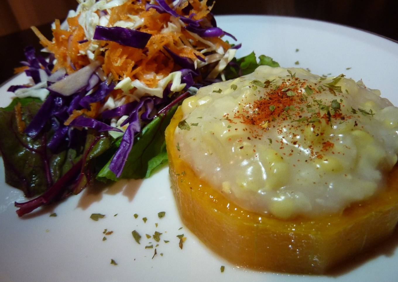 Calabaza con bechamel de choclo