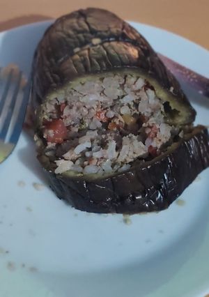 Una foto de Berenjenas Rellenas 🍆
