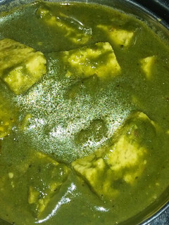 A picture of Palak paneer.
